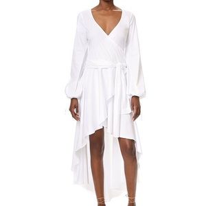 Caroline Constas White Hi Low Lena Dress